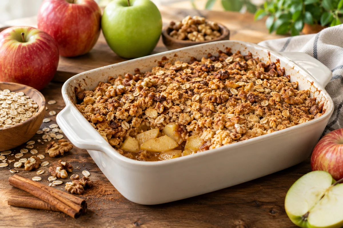 Healthy desserts and bakes – homemade apple oat crumble